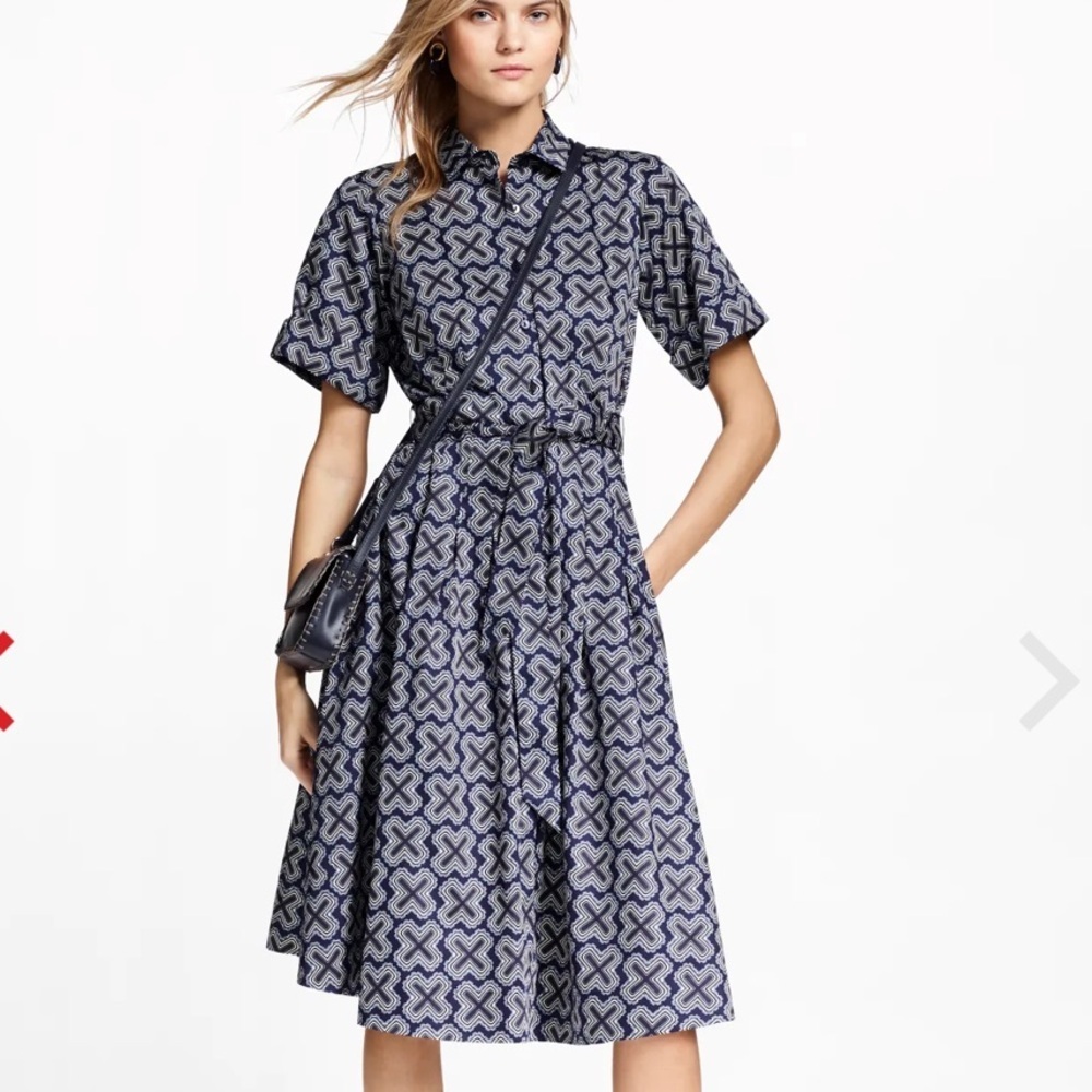 Brooks Brothers Blue Print Dress Size 4P